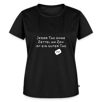 Jeder Tag ohne Zettel am Zeh ist ein guter Tag - Frauen Premium Bio T-Shirt - Schwarz - Vorne - Selfina (174cm)