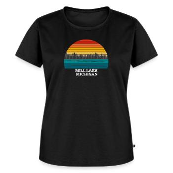 Mill Lake Michigan - T-shirt Premium bio Femme - noir - Devant - Selfina (174cm)