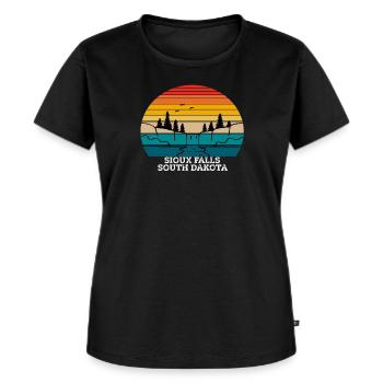 Sioux Falls Dakota du Sud - T-shirt Premium bio Femme - noir - Devant - Selfina (174cm)