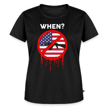 When? Gun Control Movement USA - Frauen Premium Bio T-Shirt - Schwarz - Vorne - Selfina (174cm)