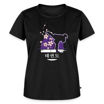 Allkampf-Girl Taekwondo-Girl TKD Tae-Kwon-Do - Frauen Premium Bio T-Shirt - Schwarz - Vorne - Selfina (174cm)