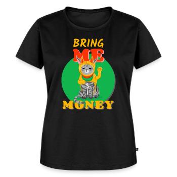 Chat Argent Agitant Chat Chat Ondulant Nouvel An Asisatic - T-shirt Premium bio Femme - noir - Devant - Selfina (174cm)