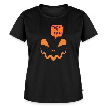 Trick or treat (O2) - T-shirt Premium bio Femme - noir - Devant - Selfina (174cm)