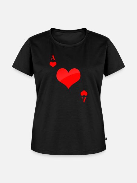 Herz Ass - Frauen Premium Bio T-Shirt - Schwarz