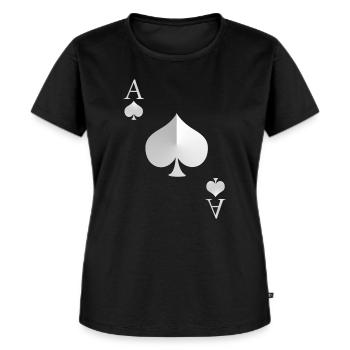 As de pique - T-shirt Premium bio Femme - noir - Devant - Selfina (174cm)