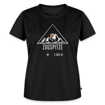 ZUGSPITZE BERG WANDERN BERGSTEIGEN - Frauen Premium Bio T-Shirt - Schwarz - Vorne - Selfina (174cm)