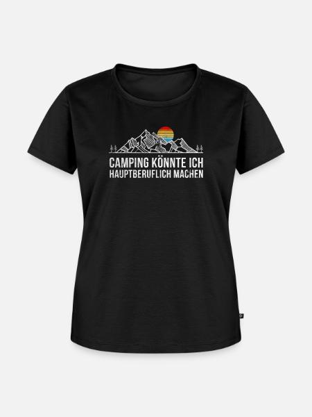 Camping Camper Geschenk Retro - Frauen Premium Bio T-Shirt - Schwarz