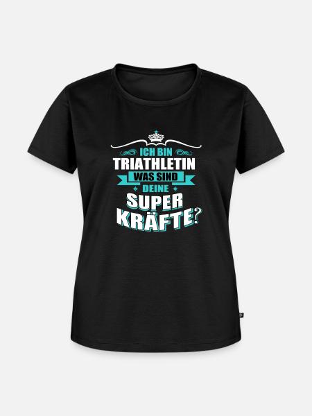 TRIATHLETIN -Superkräfte GESCHENK - Frauen Premium Bio T-Shirt - Schwarz