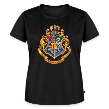 Harry Potter Emblème Poudlard Peinture - T-shirt Premium bio Femme - noir - Devant - Selfina (174cm)