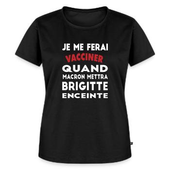 Pas de Vaccination Forcée, Anti Vaccin France - T-shirt Premium bio Femme - noir - Devant - Selfina (174cm)
