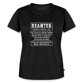 Beamter Definition - Beamter Kaffee Geschenk - Frauen Premium Bio T-Shirt - Schwarz - Vorne - Selfina (174cm)