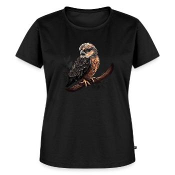 Oiseau faucon Oiseau de proie - T-shirt Premium bio Femme - noir - Devant - Selfina (174cm)