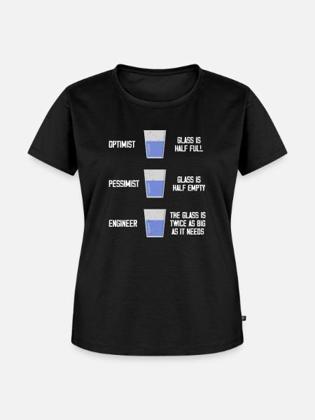 Ingenieur Optimist Pessimist Ingenieurwesen - Frauen Premium Bio T-Shirt - Schwarz