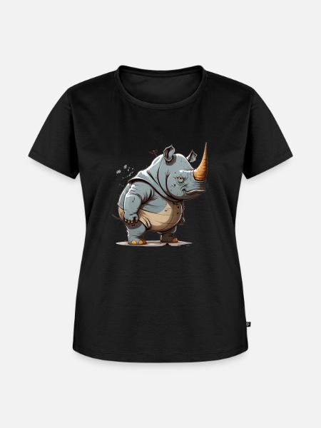 Nashorn - Frauen Premium Bio T-Shirt - Schwarz