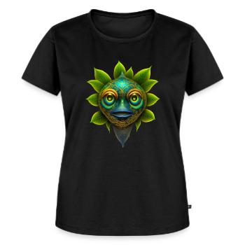 floral - T-shirt Premium bio Femme - noir - Devant - Selfina (174cm)