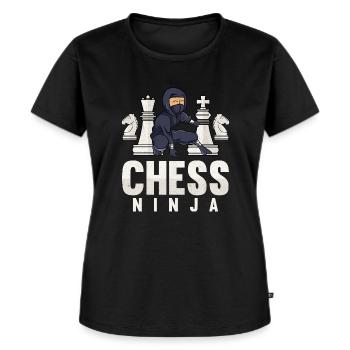Chess Ninja Funny Chess Lover Gift Chess Pieces - Frauen Premium Bio T-Shirt - Schwarz - Vorne - Selfina (174cm)