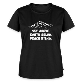 SKY ABOVE 2 - Berge Alpen Wandern Gebirge Geschenk - Frauen Premium Bio T-Shirt - Schwarz - Vorne - Selfina (174cm)