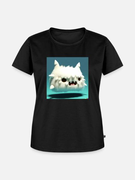 Fluffiges Monster - Frauen Premium Bio T-Shirt - Schwarz