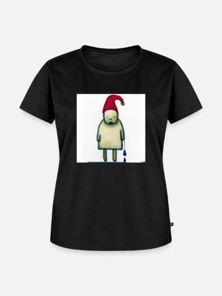 einsamer Weihnachts Mann - Frauen Premium Bio T-Shirt - Schwarz