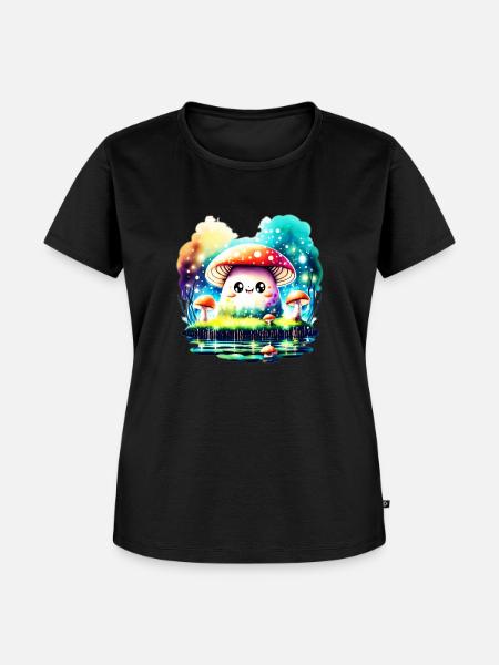 Chibi Pilz - Frauen Premium Bio T-Shirt - Schwarz