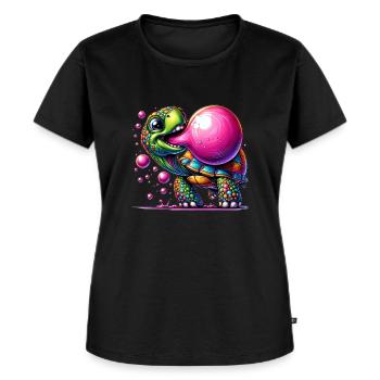 tortue chewing gum - T-shirt Premium bio Femme - noir - Devant - Selfina (174cm)