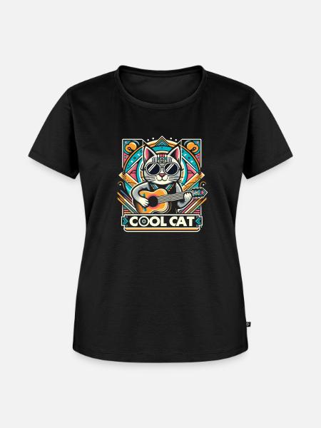 cool cat - Frauen Premium Bio T-Shirt - Schwarz