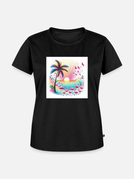 Tropical Paradise - Frauen Premium Bio T-Shirt - Schwarz