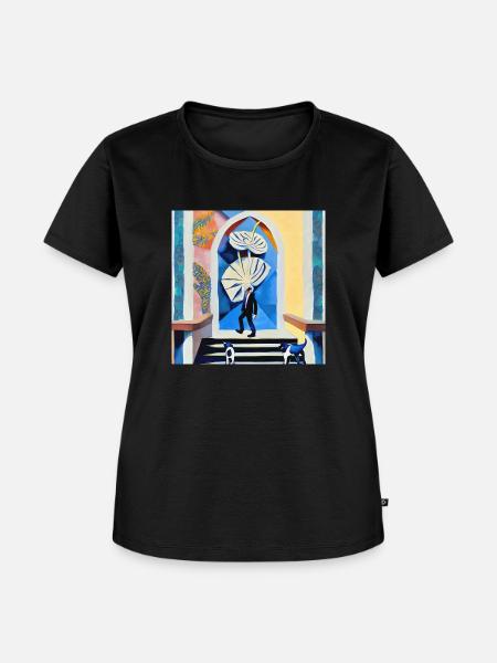 Ein Kopf voller Blumen - Frauen Premium Bio T-Shirt - Schwarz