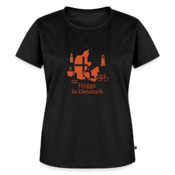 Hygge in Denmark - Frauen Premium Bio T-Shirt - Schwarz - Vorne - Selfina (174cm)