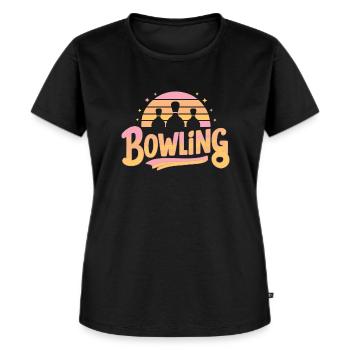 Bowling-Fan Strike Kegel Ball Pins Geschenk - Frauen Premium Bio T-Shirt - Schwarz - Vorne - Selfina (174cm)