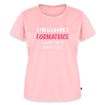 Meilleure formatrice - T-shirt Premium bio Femme - rose - Devant - AI Model Female 172 dark (172cm)