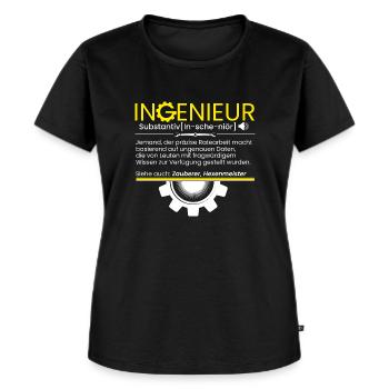 Dipl - Ing - Engineer Ingenieur Definition - Frauen Premium Bio T-Shirt - Schwarz - Vorne - Selfina (174cm)