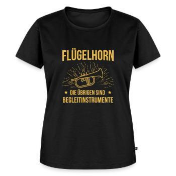 Flügelhorn Flügelhornspieler Flügelhornist - Frauen Premium Bio T-Shirt - Schwarz - Vorne - Selfina (174cm)