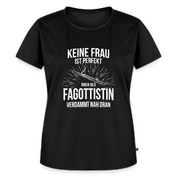 Fagott Fagottspieler Fagottist - Frauen Premium Bio T-Shirt - Schwarz - Vorne - Selfina (174cm)