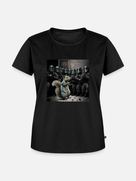 Ein Eichhörnchen probt den Aufstand - Frauen Premium Bio T-Shirt - Schwarz