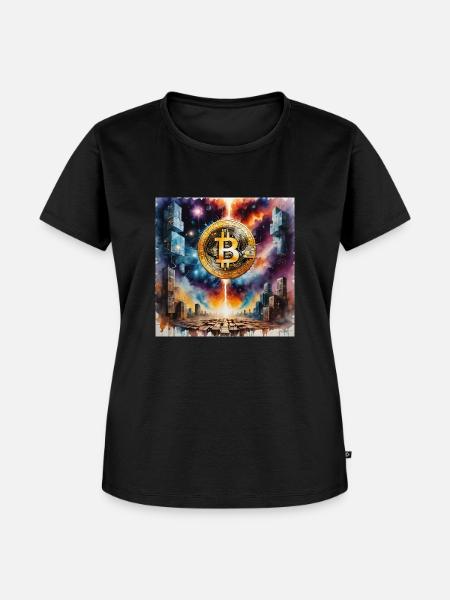 Bitcoin Blocks Art - Frauen Premium Bio T-Shirt - Schwarz