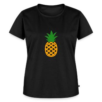 Ananas. - Frauen Premium Bio T-Shirt - Schwarz - Vorne - Selfina (174cm)