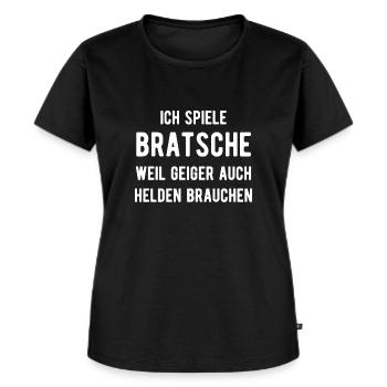Ich Spiele Bratsche - Frauen Premium Bio T-Shirt - Schwarz - Vorne - Selfina (174cm)