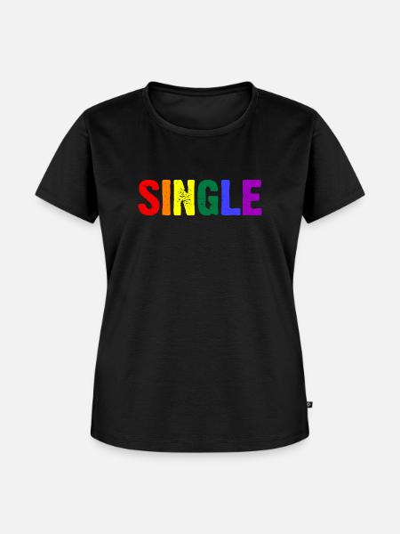 Single Regenbogen - Frauen Premium Bio T-Shirt - Schwarz