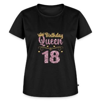 18.Geburtstag Königin 18 Jahre Achtzehn - Frauen Premium Bio T-Shirt - Schwarz - Vorne - Selfina (174cm)
