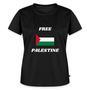 Free Palestine Palestinian Flag - Women's Premium Organic T-shirt - black - Front - Selfina (174cm)