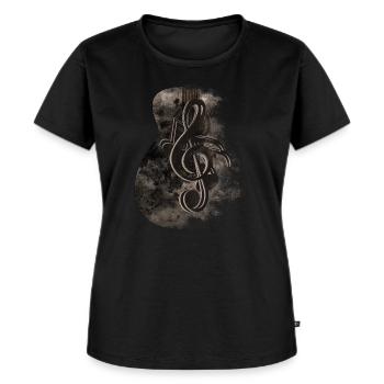 Gitarre Noten - Frauen Premium Bio T-Shirt - Schwarz - Vorne - Selfina (174cm)