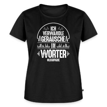 Logopädie Logopädin Logopäde Stimmtherapie Stimme - Frauen Premium Bio T-Shirt - Schwarz - Vorne - Selfina (174cm)