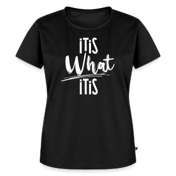 C’est ce que c’est - T-shirt Premium bio Femme - noir - Devant - Selfina (174cm)