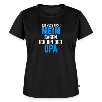 Opa - Frauen Premium Bio T-Shirt - Schwarz - Vorne - Selfina (174cm)