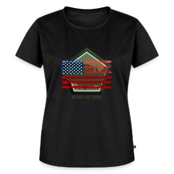 IN GOD WE TRUST | Patriotisches USA Design! - Frauen Premium Bio T-Shirt - Schwarz - Vorne - Selfina (174cm)