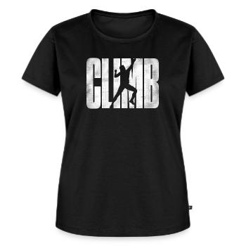 Klettern Berge Kletterer Bouldern Climbing - Frauen Premium Bio T-Shirt - Schwarz - Vorne - Selfina (174cm)