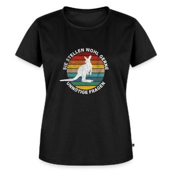 Känguru Witzige Sprüche Motiv - Frauen Premium Bio T-Shirt - Schwarz - Vorne - Selfina (174cm)
