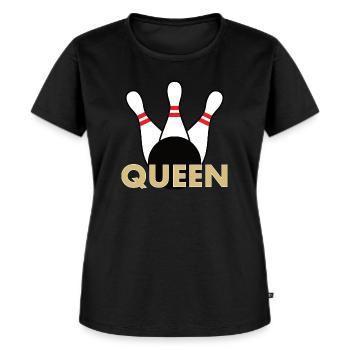 Kegeln - Bowling Queen - Frauen Premium Bio T-Shirt - Schwarz - Vorne - Selfina (174cm)
