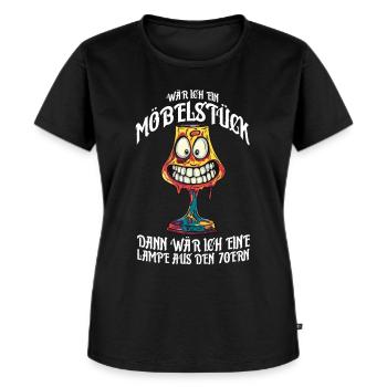 Wär ich ein Möbelstück wär ich eine Lampe aus... - Frauen Premium Bio T-Shirt - Schwarz - Vorne - Selfina (174cm)